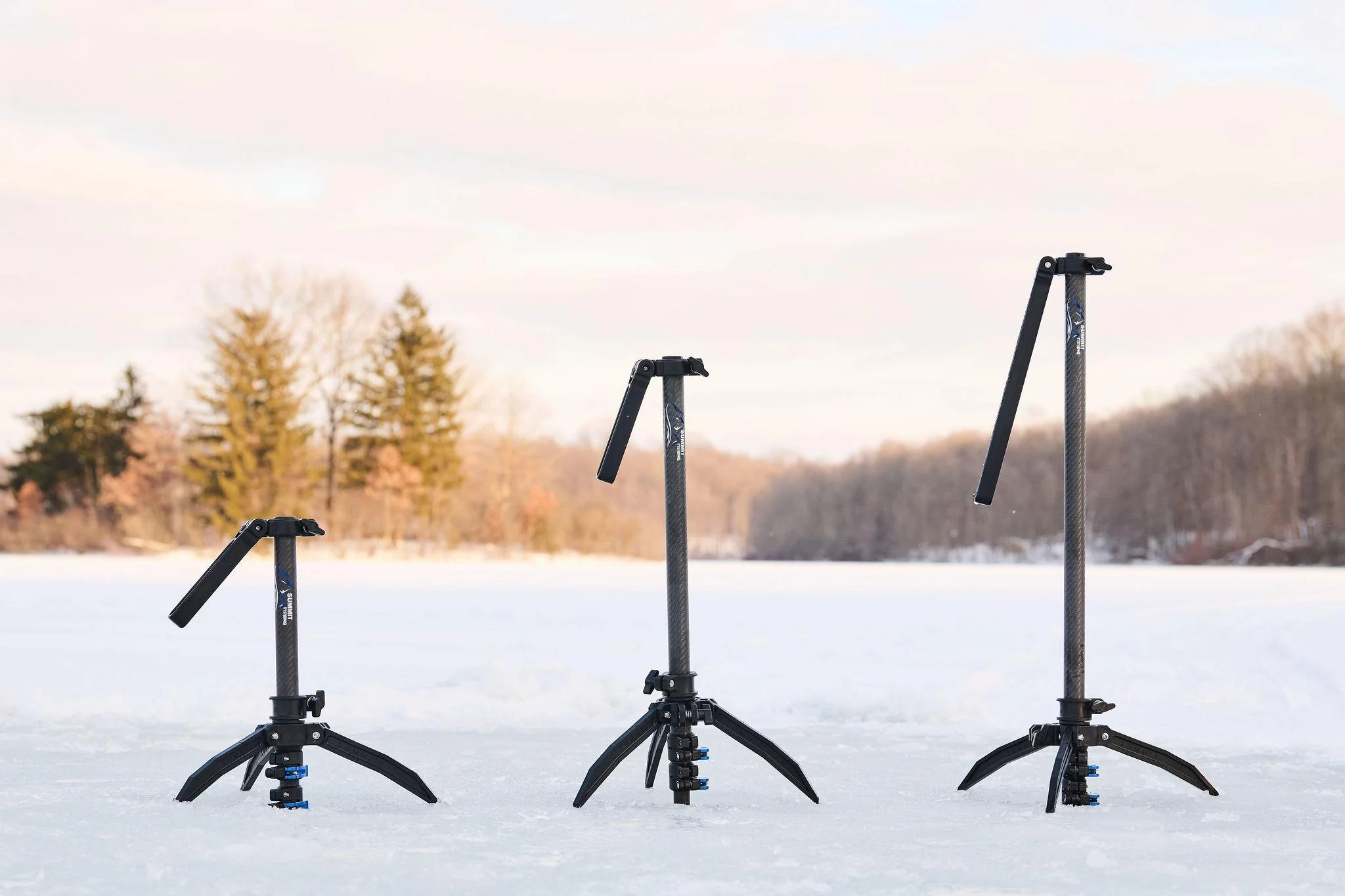 Carbon Fiber Transducer Poles and Ice Mount Combos